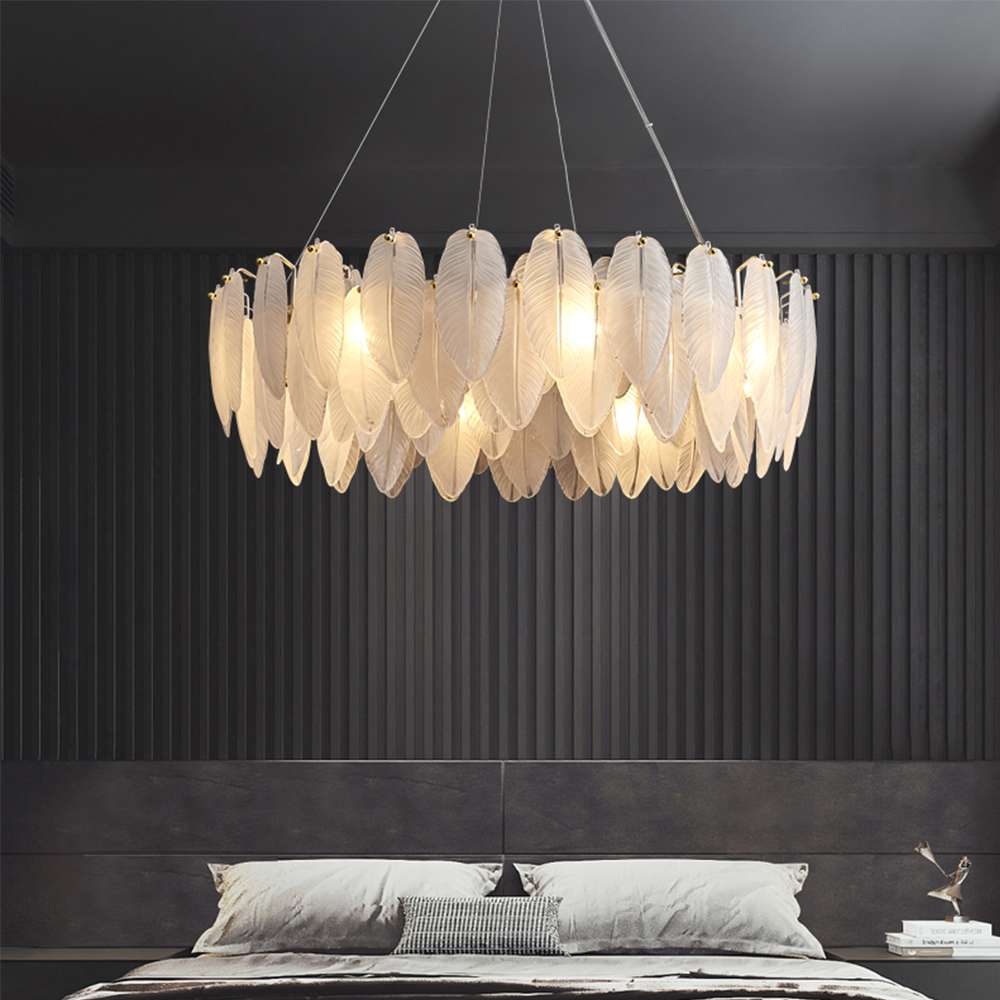 glass shade chandelier
