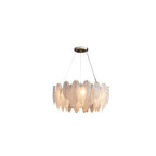 white feather glass shade chandelier