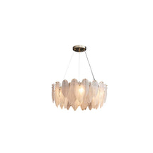 white feather glass shade chandelier