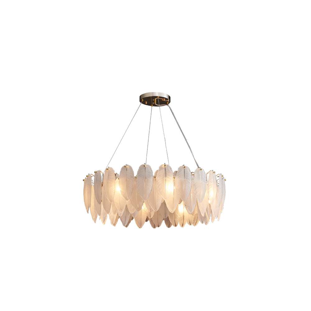 feather chandelier in white