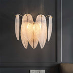 feather glass sconce
