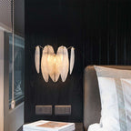 feather white glass wall lamp