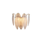 feather white glass sconce