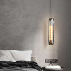 smoked glass hanging lamp