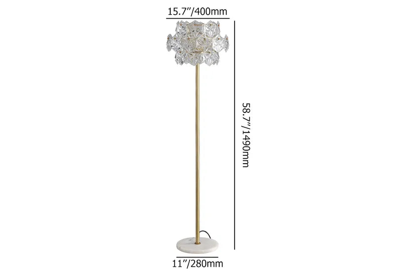 clear glass floor lamp