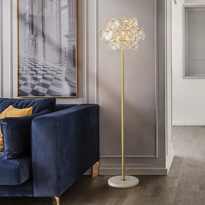 plug-in brass floor lamp