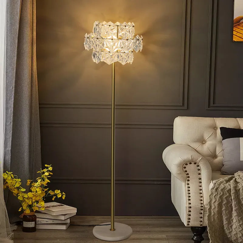 gold plug-in floor lamp