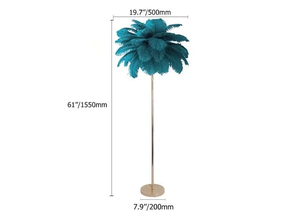 feather rose gold floor lamp