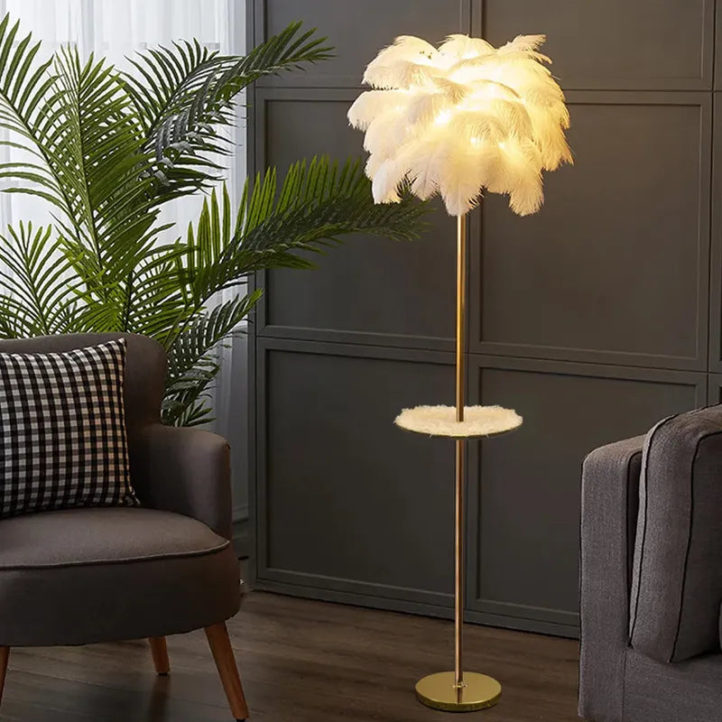 feather tray floor lamp