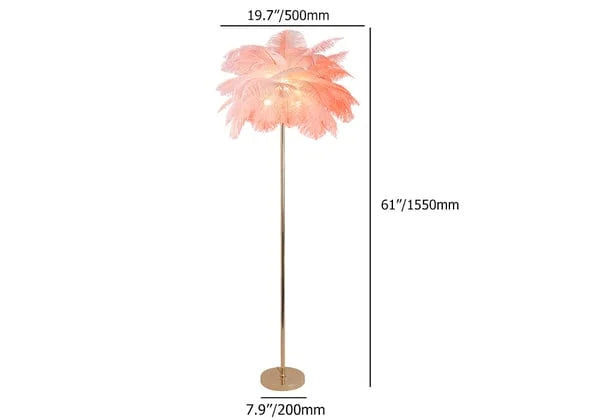 gold metal floor lamp