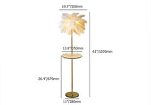 feather floor lamp with tray