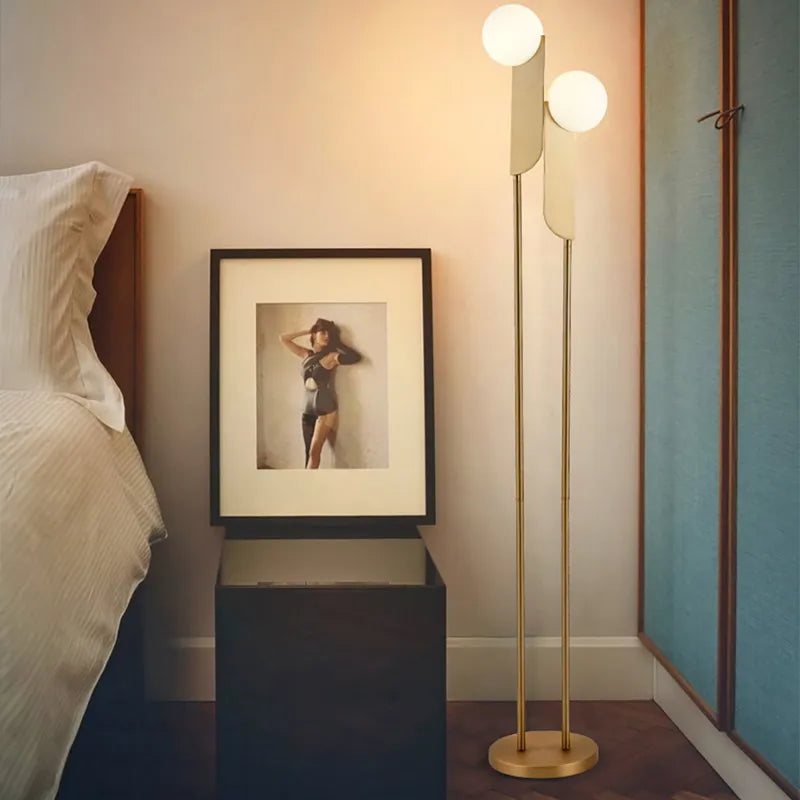 modern gold opal floor lamp