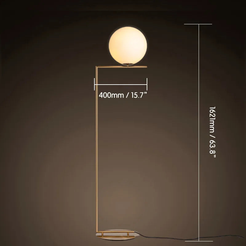 minimalist opal glass floor lamp