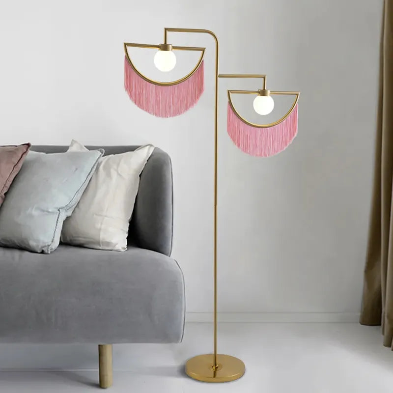 gold boho floor lamp