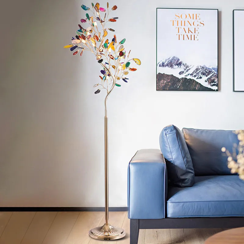 color agate floor lamp