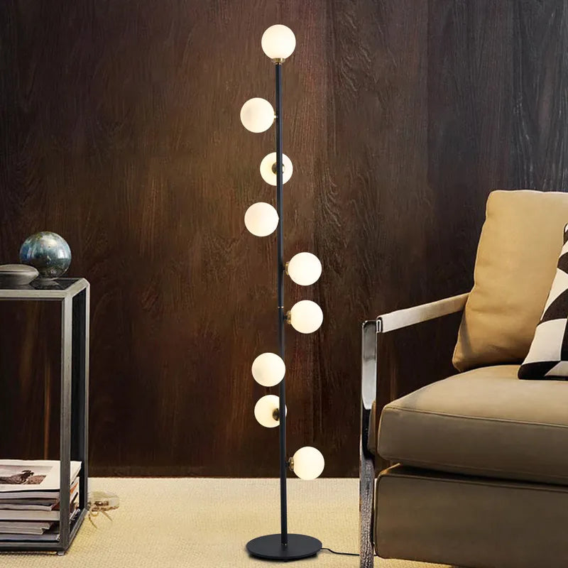 opal glass 9-light floor lamp