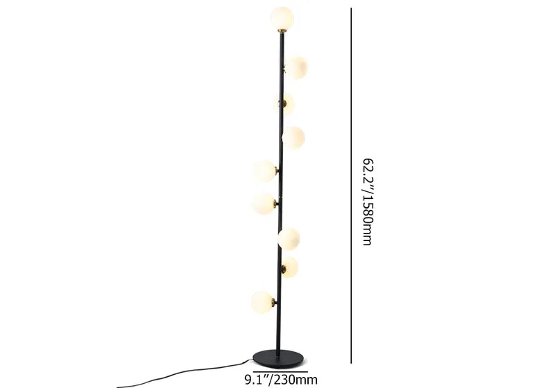 glass 9-light floor lamp