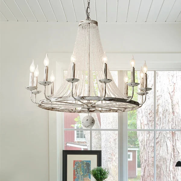 boho candle shaped chandelier