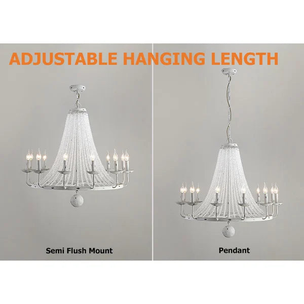 crystal candle shaped chandelier