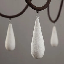 candle wood bead chandelier