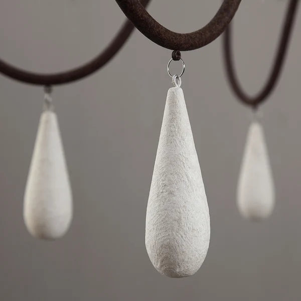 candle wood bead chandelier