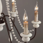 candle-style wood bead chandelier