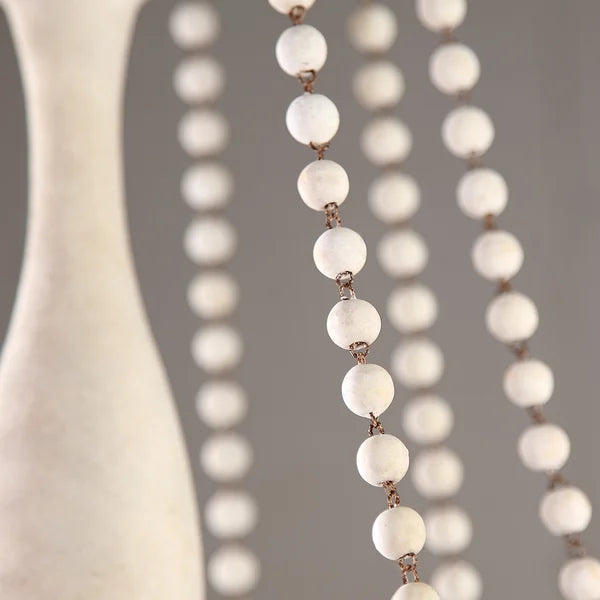 wood bead chandelier