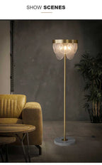 glass shade flower floor lamp