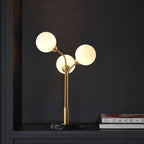 frosted glass tri-orb table lamp