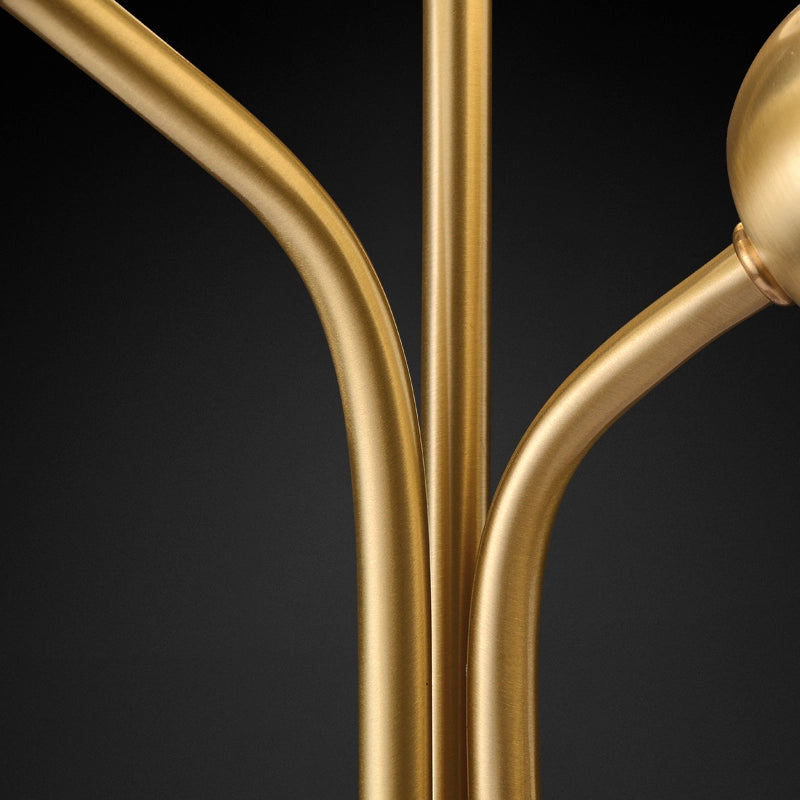 frosted glass stone tri-orb desk lamp