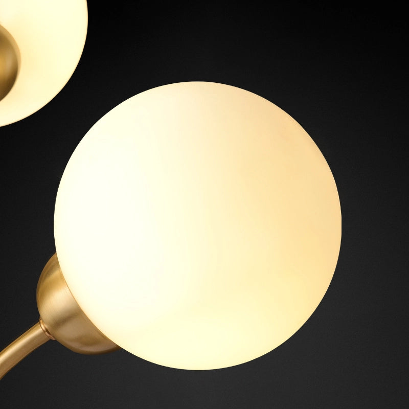 frosted glass stone tri-orb table lamp