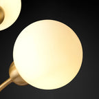 frosted glass stone tri-orb table lamp
