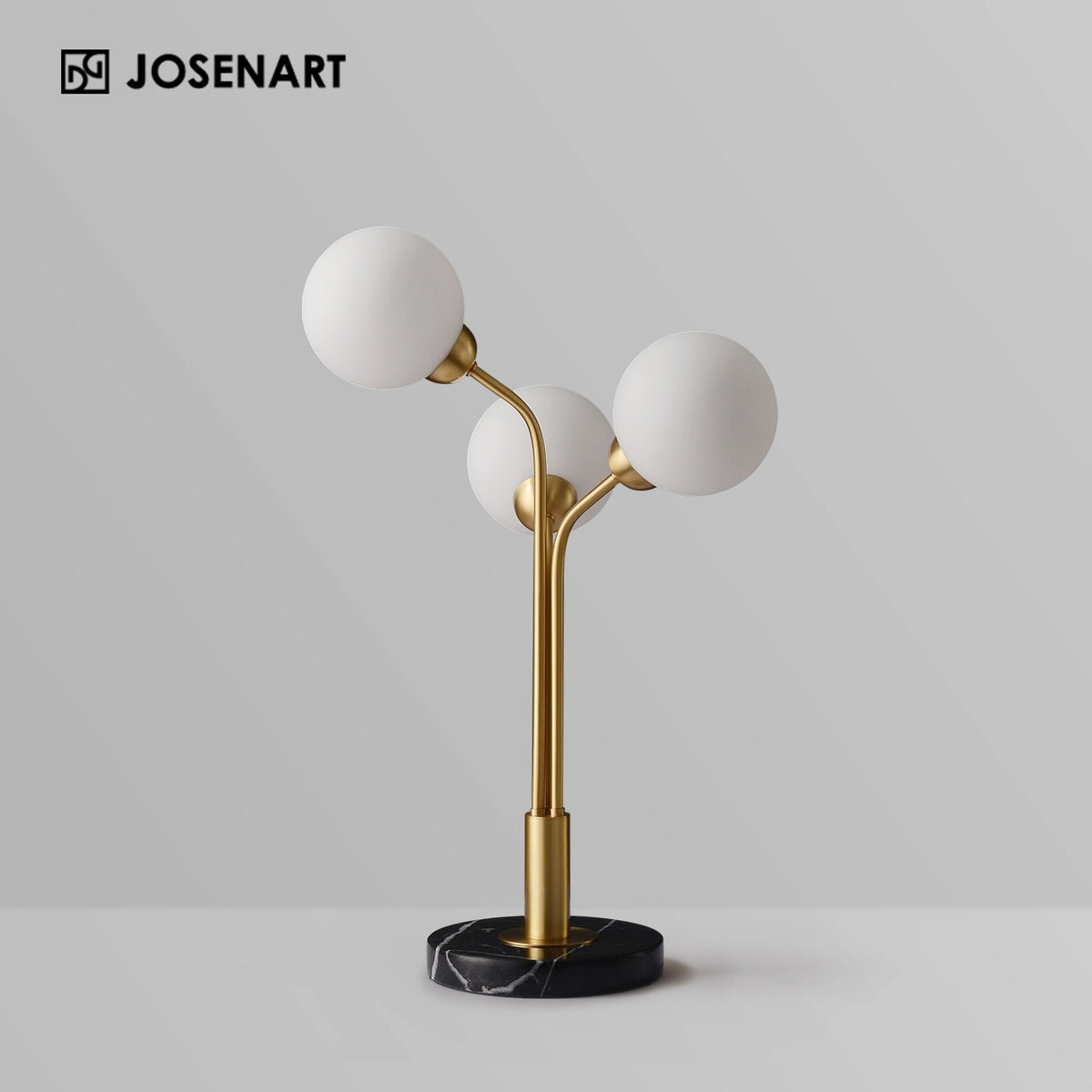modern frosted tri-orb table lamp