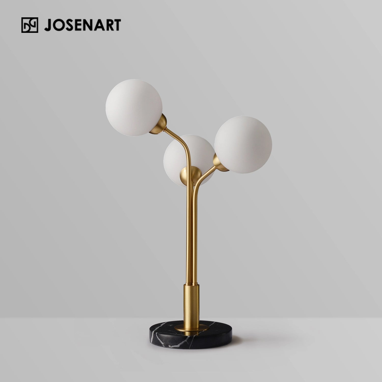 modern frosted tri-orb table lamp