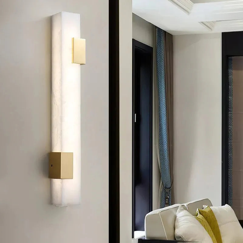 Furore Alabaster Wall Lamp | Soft Illuminated Accent for Contemporary Homes - View 3