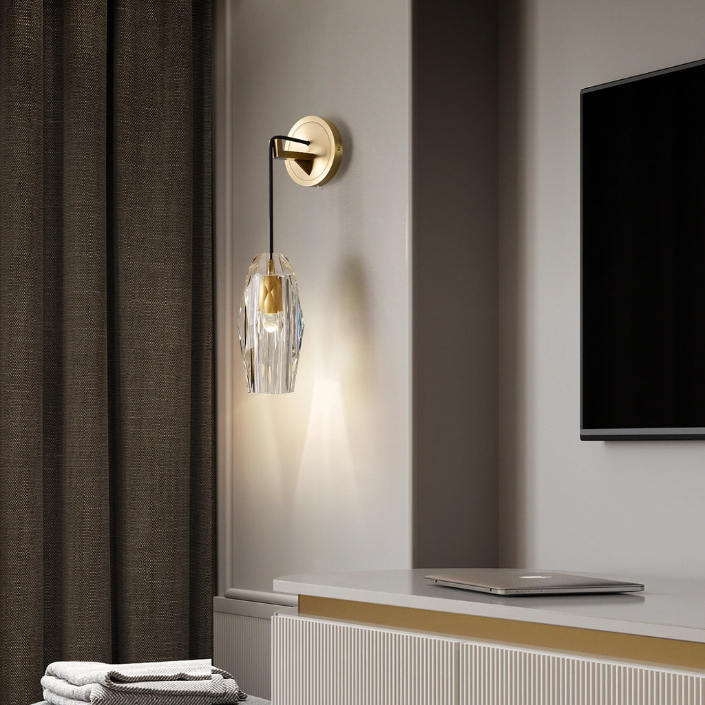 crystal shade wall sconces