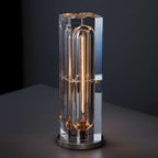 rectangular table lamp with round base