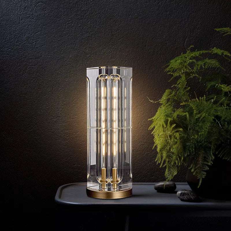 transparent rectangular table lamp