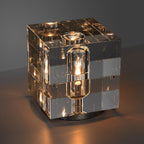 square crystal shade table lamp