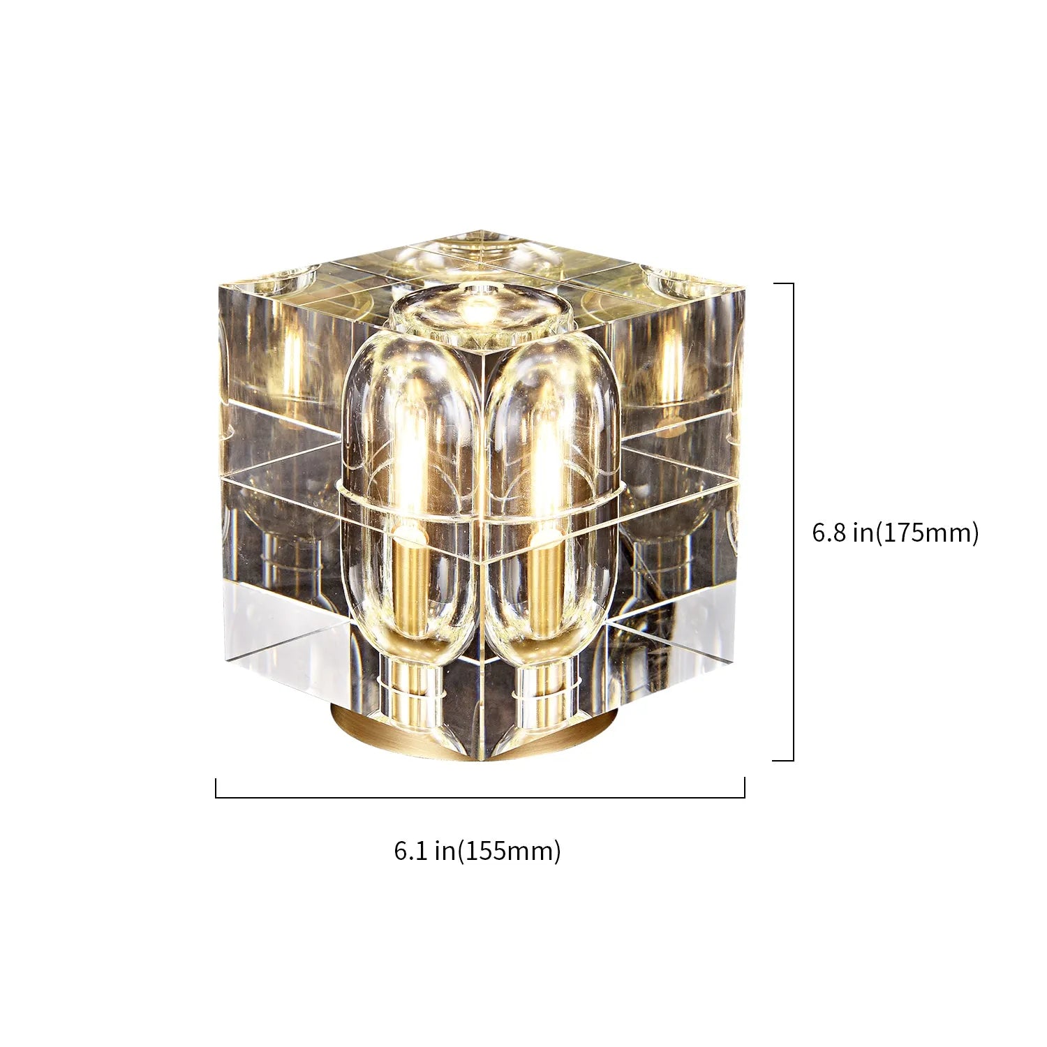 luxury square crystal table lamp