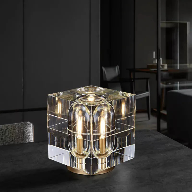 luxury crystal shade table lamp