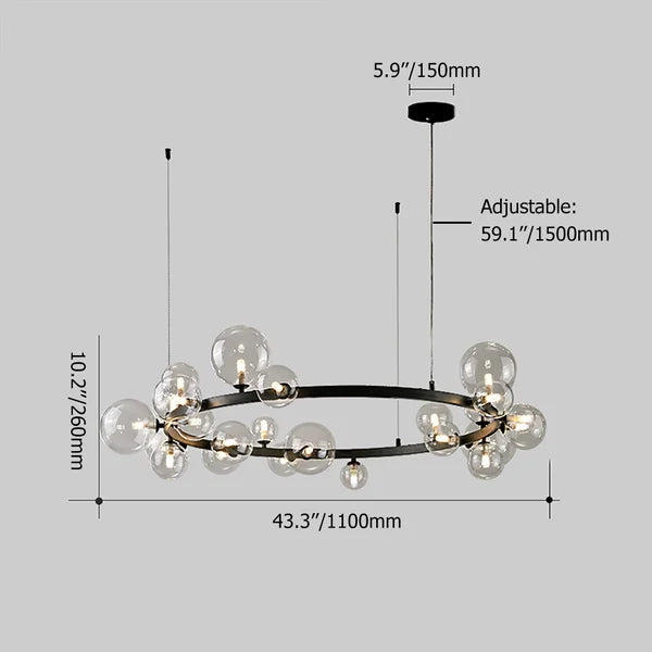 glass bubble chandelier lamp