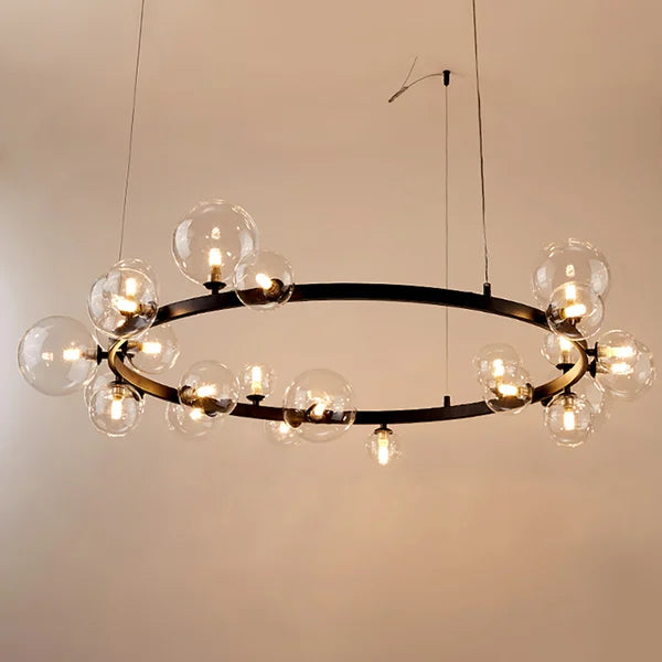 transparent glass bubble chandelier