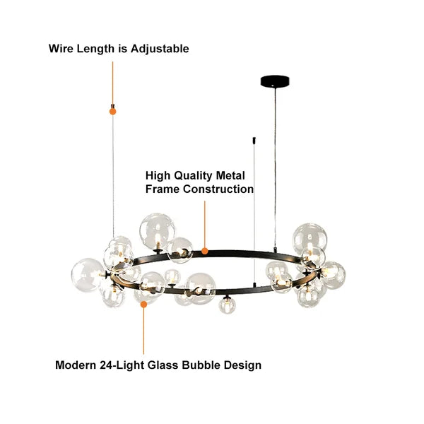 transparent bubble suspended lamp