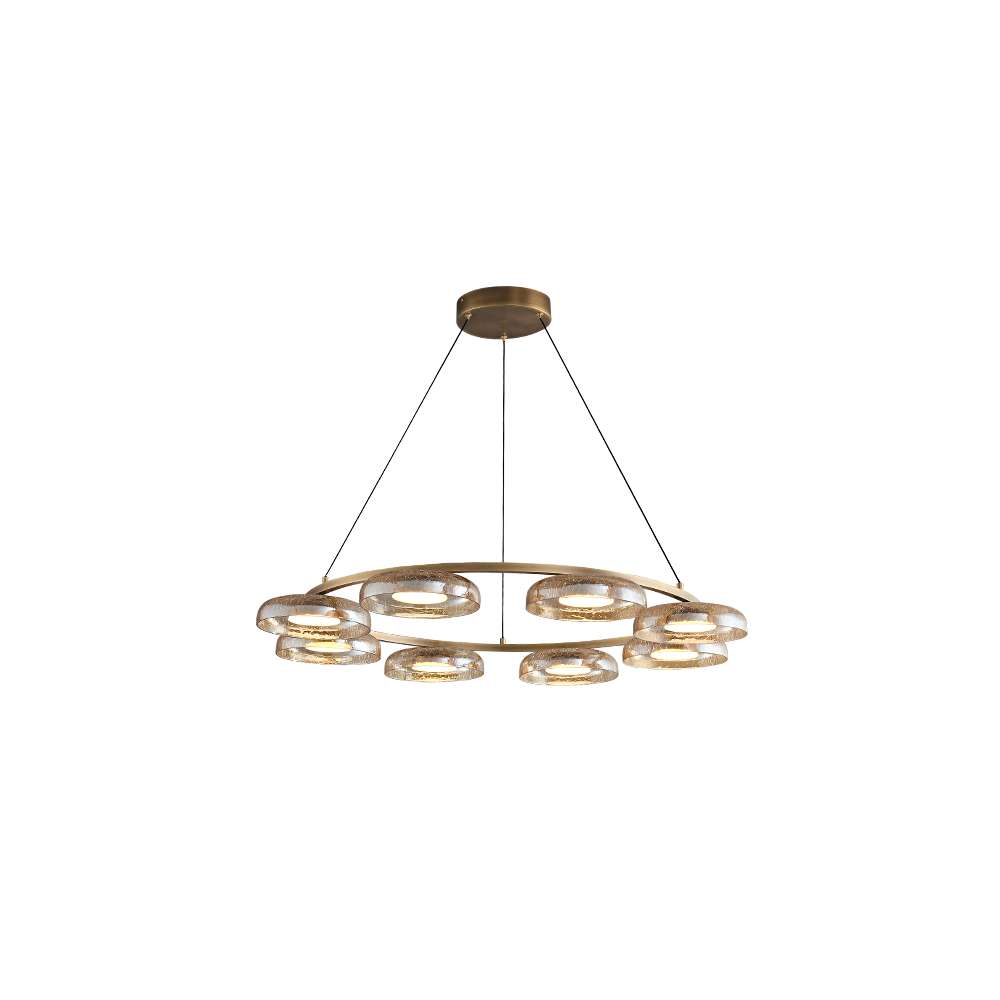 iron and glass chandelier