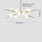 brass glass globe chandelier