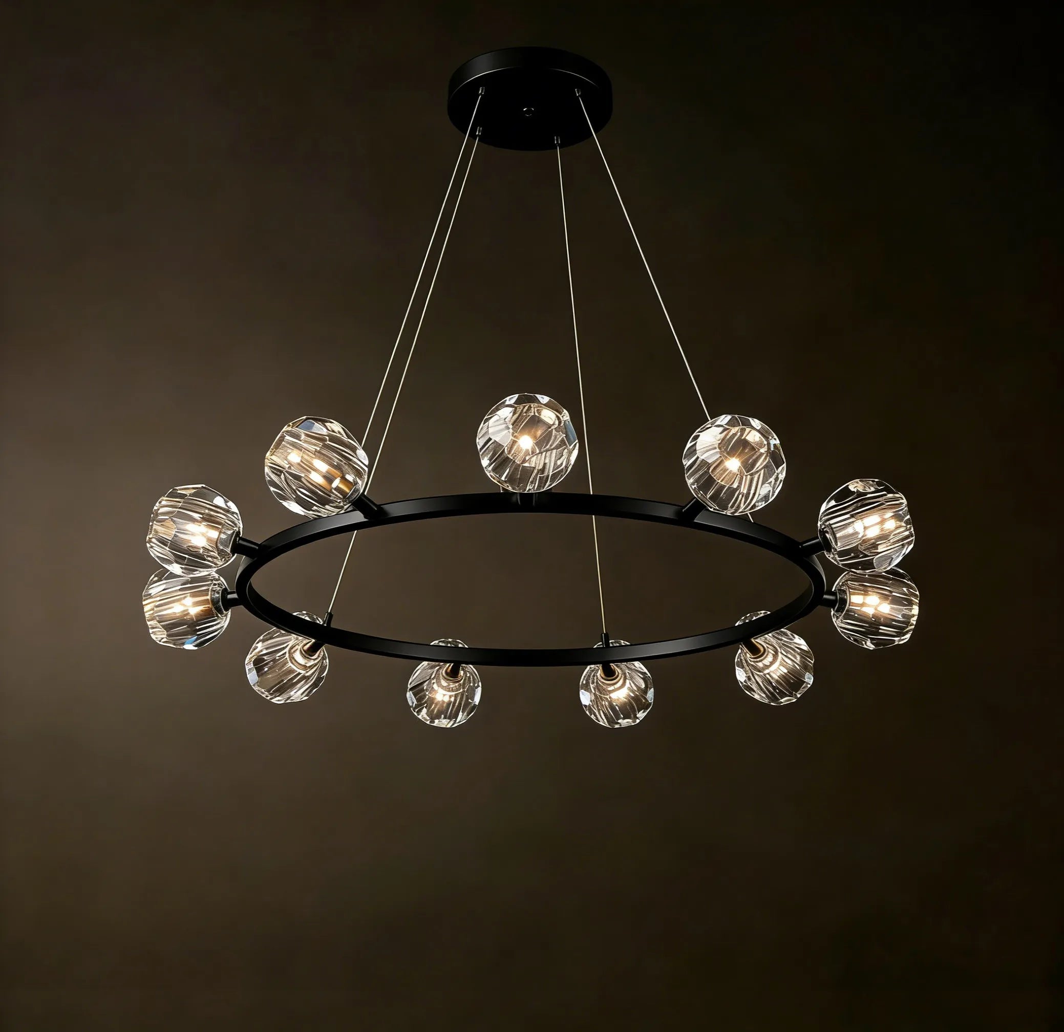 Glass Round Chandelier - View 2