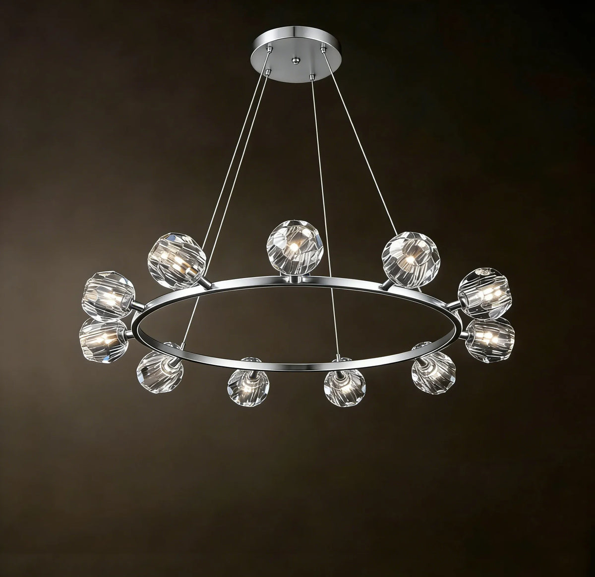 Glass Round Chandelier - View 3