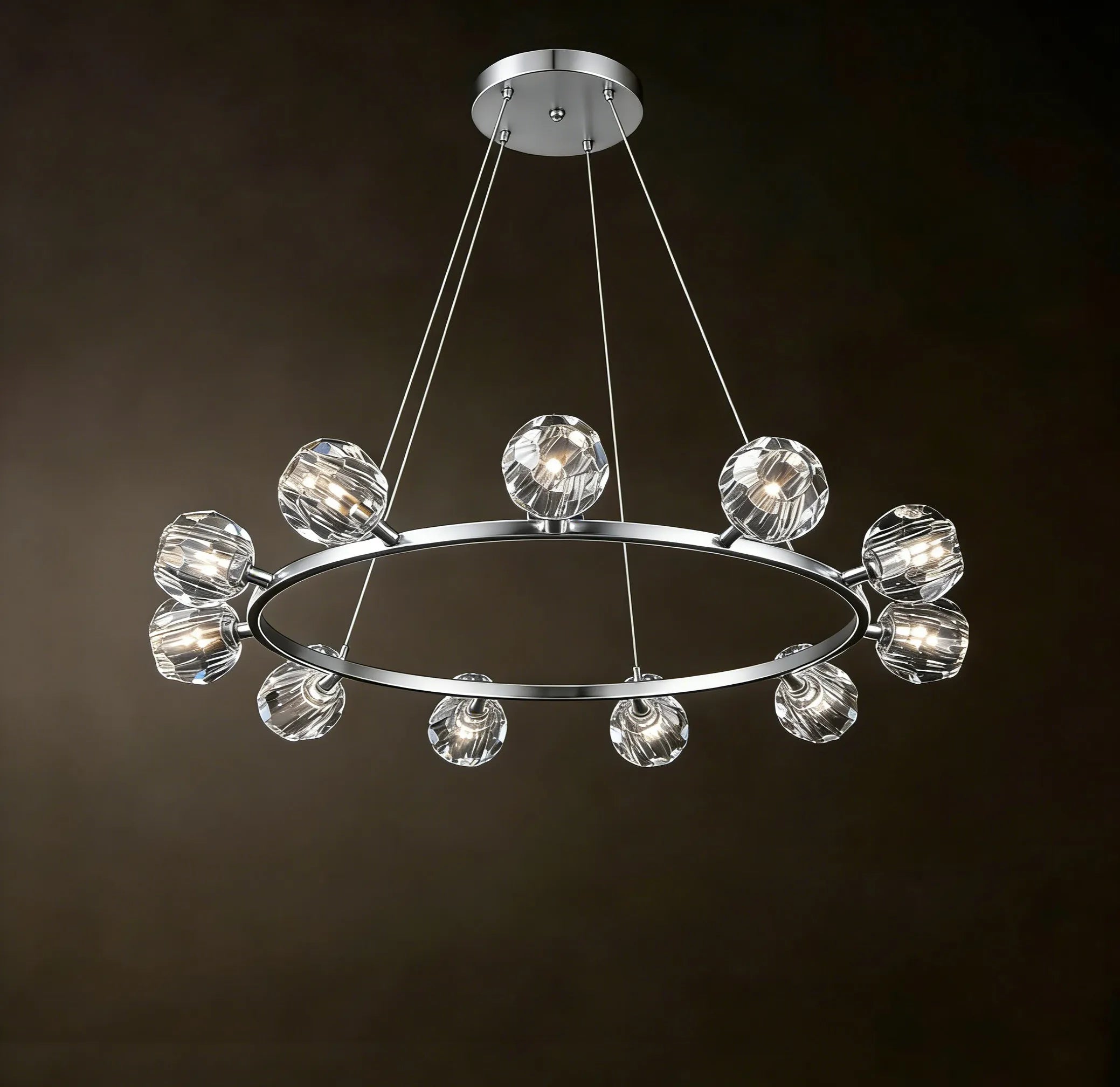 Glass Round Chandelier - View 3