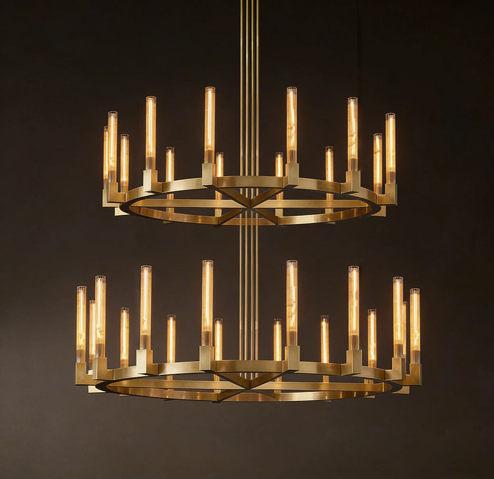 Glass Round Chandelier 72″